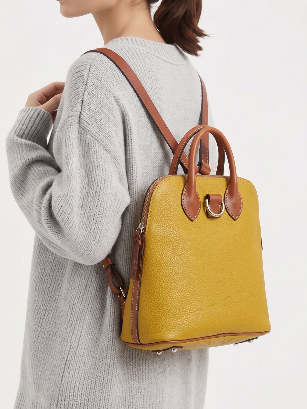 New w tags Dooney - Bourke Mustard Pebbled Leather Backpack